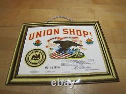JOURNEYMEN BARBERS INTERNATIONAL UNION OF AMERICA Orig Old Store Display Ad Sign