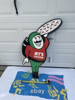 Jets Pizza Rocket Man Mascot Sign Store Display Jetpack Original Large