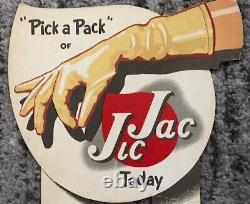 Jic Jac Soda Sign Antique 1920s Sexy Glove Store Display Original Grocery Rare