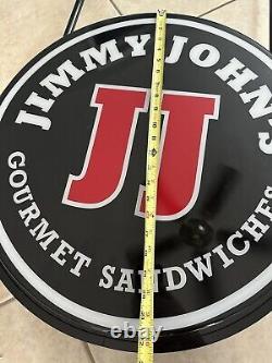 Jimmy John's Store Double Sided Light Up Display Sign 23 With Hanging Stand