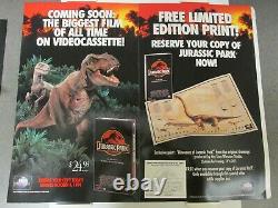 Jurassic Park 1993 Vintage Vhs Store Sign Poster Display Complete Marketing Kit