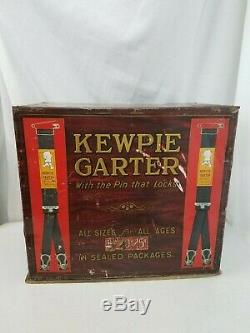 KEWPIE Garter store counter Display Cabinet 1920s Tin sign Original Rare