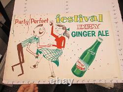 KIST soda 1960s store display sign US paper poster FESTIVAL ginger ale PARTY