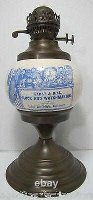 Karat & Dial Clock and Watchmakers Advertising Store Display Sign Ad Oil Lamp