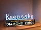 Keepsake Diamond Rings Store Display Advertising Neon Sign-1940's orginal