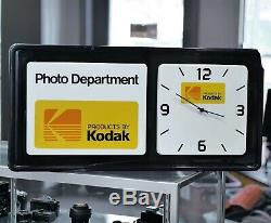 Kodak Film Photo Department Vintage Clock Dealer Sign