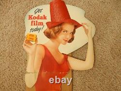 Kodak Girl Life-Size Summer Store Display Advertisement Sign 63 tall-circa 1960