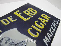 LA FLOR DE ERB 10c CIGAR Antique Embossed Tin Store Display Ad Sign Nat'l Co O