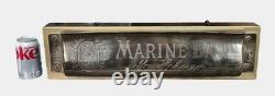 LARGE Hanging M. HOHNER Marine Band Harmonica Store Display Sign 24 x 6