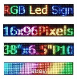 LED Sign Full Color 38x 6.5 P10 Programmable Scrolling Message Display