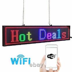 LED Sign WiFi RGB Programmable Scrolling Message Display Board 50CM Waterproof