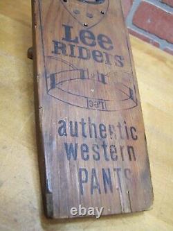 LEE RIDERS AUTHENTIC WESTERN PANTS Old Advertising Boot Jack Sign Store Display