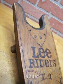 LEE RIDERS AUTHENTIC WESTERN PANTS Old Advertising Boot Jack Sign Store Display