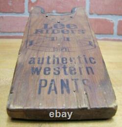 LEE RIDERS AUTHENTIC WESTERN PANTS Old Advertising Boot Jack Sign Store Display