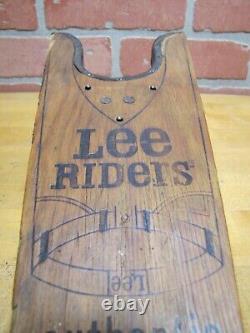 LEE RIDERS AUTHENTIC WESTERN PANTS Old Advertising Boot Jack Sign Store Display