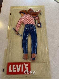 LEVI'S JEANS 1960s STORE DISPLAY Plastic Light up Sign & Wall hanger