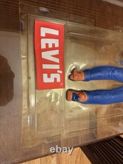 LEVI'S JEANS 1960s STORE DISPLAY Plastic Light up Sign & Wall hanger