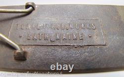 LITTLE'S GOOD GLOVES Antique Brass Store Display Sign TORREY RB WORKS BATH MAINE