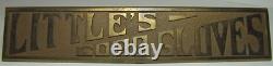 LITTLE'S GOOD GLOVES Antique Brass Store Display Sign TORREY RB WORKS BATH MAINE