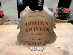 LONGINES WITTNAUER Watches SALES SERVICE Brass Store Display Advertising Sign