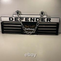 Land Rover Defender Barbour Grill Advertising Store Display Sign 62 X 21cm