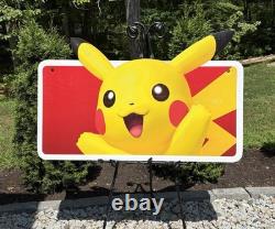 Large 2013 Nintendo WiiU Pokémon Pikachu Walmart Advertising Store Display Sign