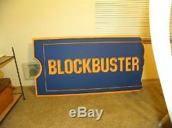 Large Blockbuster Video Ticket Shaped Store Display Sign 4 ft X 2 ft