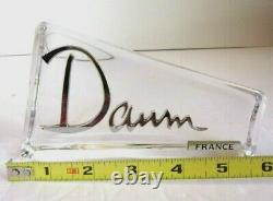 Large Daum Crystal Showcase Store Display Sign Rare 6 1/4 x 3 1/2