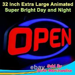 Large LED Open Sign Neon Bright Store Display for Restaurant Bar Shop Business