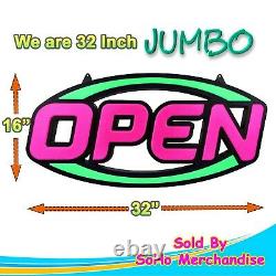 Large LED Open Sign Neon Bright Store Display for Restaurant Pub Shop Business