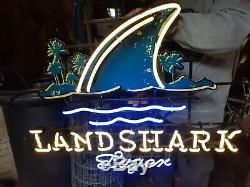 Large Landshark Fin Neon Sign Surf Board Beach Display Beer Store Bar Light