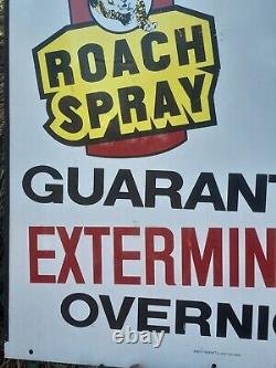 Large Vintage 1970s Bengal Roach Spray Store Display Sign Advertisement Rare