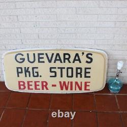 Large Vintage Store Display Sign PKG Store Beer Wine