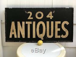 Large Wood ANTIQUES Shop Store Display Sign Double Sided & Hand Painted