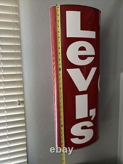Levi's Jeans Denim USA In Store Display Hanging Retail Sign 30x13x6 360 Degrees