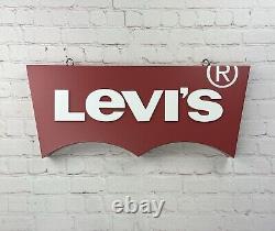 Levi's Jeans Retail Store Hanging Display Advertising 24X10X2 Double Sided Sign