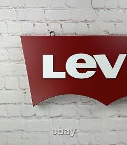 Levi's Jeans Retail Store Hanging Display Advertising 24X10X2 Double Sided Sign