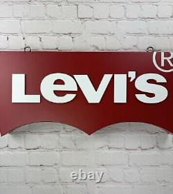 Levi's Jeans Retail Store Hanging Display Advertising 24X10X2 Double Sided Sign