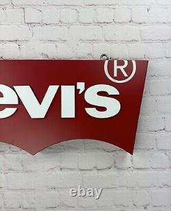 Levi's Jeans Retail Store Hanging Display Advertising 24X10X2 Double Sided Sign