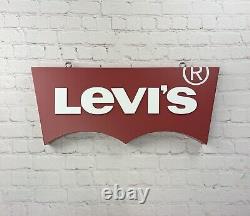 Levi's Jeans Retail Store Hanging Display Advertising 24X10X2 Double Sided Sign