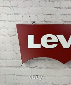 Levi's Jeans Retail Store Hanging Display Advertising 24X10X2 Double Sided Sign