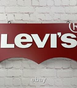 Levi's Jeans Retail Store Hanging Display Advertising 24X10X2 Double Sided Sign