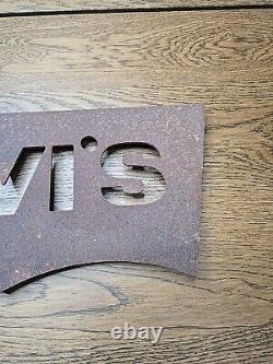 Levi's Jeans Retail Store Metal Industrial Display Advertising Sign RUSTED