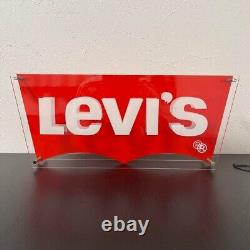 Levi's Jeans Store Display Acrylic Sign Board 17x7x3 Very Rare