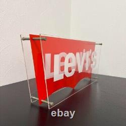 Levi's Jeans Store Display Acrylic Sign Board 17x7x3 Very Rare