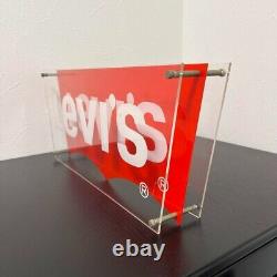 Levi's Jeans Store Display Acrylic Sign Board 17x7x3 Very Rare