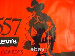 Levis Advertising Ad Store Sign display Jeans 557 Cowboys Red Western Denim