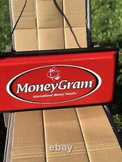 Light Up LED Store Advertising Sign Double Sided MoneyGram 25.5 x 12