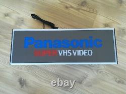 Lot 2 Vintage Panasonic VHS Light Up Store Display Box Sign Illuminated 3-sided