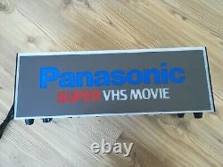 Lot 2 Vintage Panasonic VHS Light Up Store Display Box Sign Illuminated 3-sided